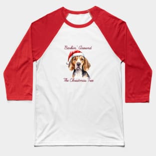 Christmas Beagle Dog in Santa Hat Baseball T-Shirt